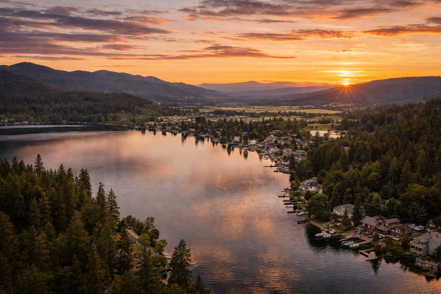 Sunset over Liberty Lake